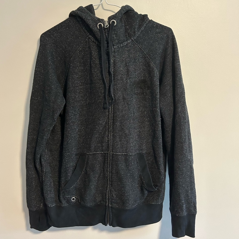 Roots women’s large black zip up hoodie sweater